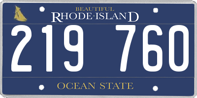RI license plate 219760