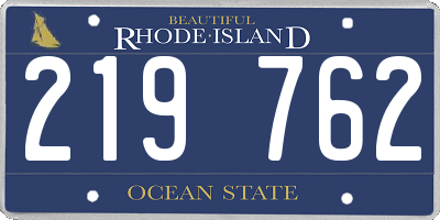RI license plate 219762
