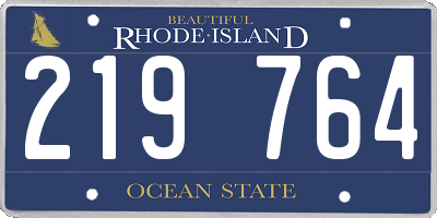 RI license plate 219764
