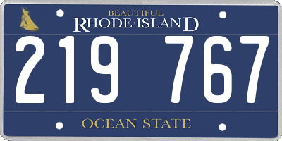RI license plate 219767