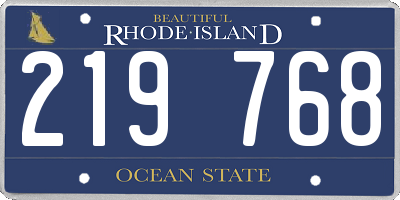 RI license plate 219768