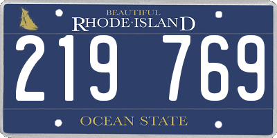 RI license plate 219769