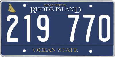 RI license plate 219770