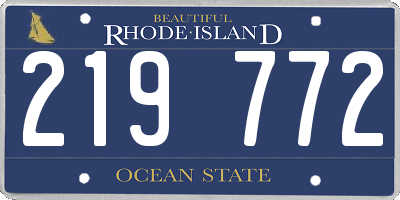 RI license plate 219772