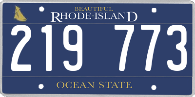 RI license plate 219773