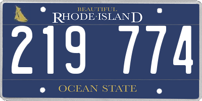RI license plate 219774