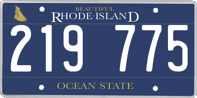 RI license plate 219775