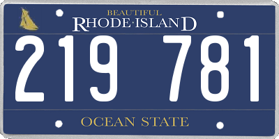 RI license plate 219781