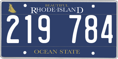 RI license plate 219784