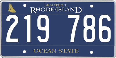 RI license plate 219786