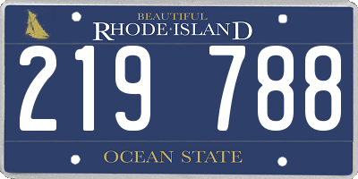 RI license plate 219788