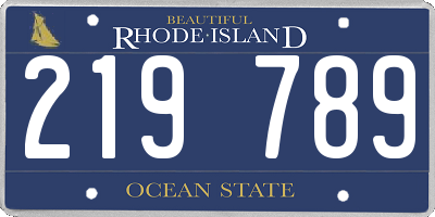 RI license plate 219789