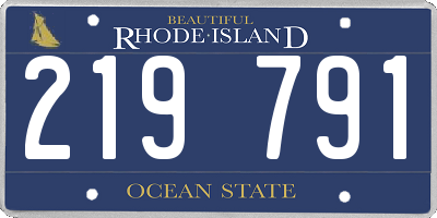 RI license plate 219791