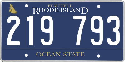 RI license plate 219793