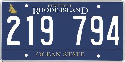 RI license plate 219794