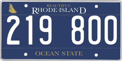 RI license plate 219800