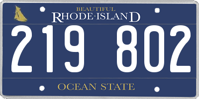 RI license plate 219802