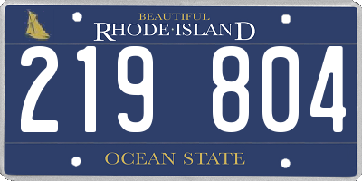 RI license plate 219804