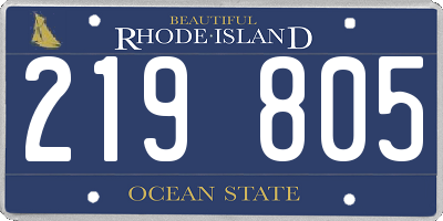 RI license plate 219805
