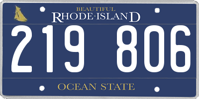 RI license plate 219806