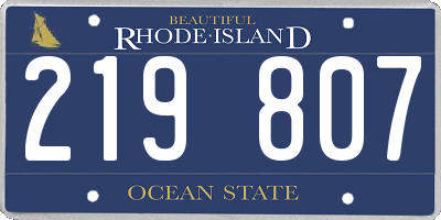RI license plate 219807