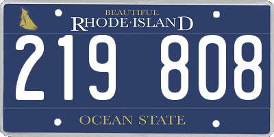 RI license plate 219808