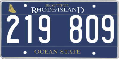RI license plate 219809