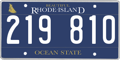 RI license plate 219810