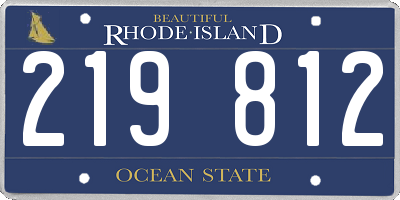 RI license plate 219812