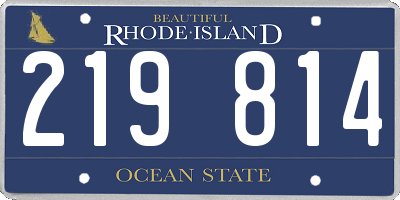 RI license plate 219814