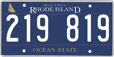 RI license plate 219819