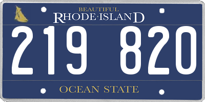 RI license plate 219820