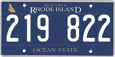 RI license plate 219822