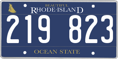 RI license plate 219823