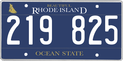 RI license plate 219825