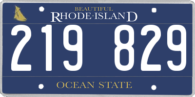 RI license plate 219829