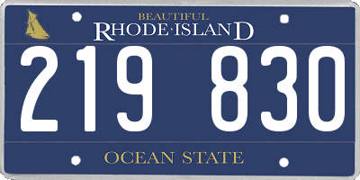 RI license plate 219830