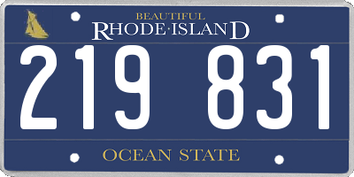 RI license plate 219831