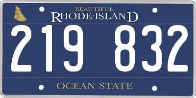 RI license plate 219832