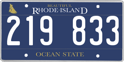 RI license plate 219833