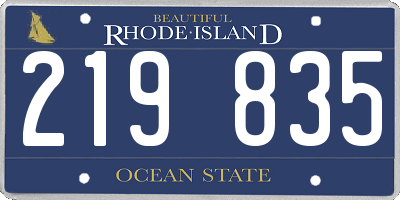 RI license plate 219835