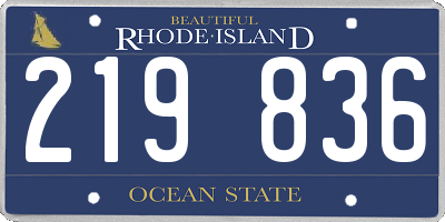 RI license plate 219836