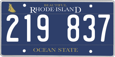 RI license plate 219837