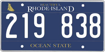 RI license plate 219838