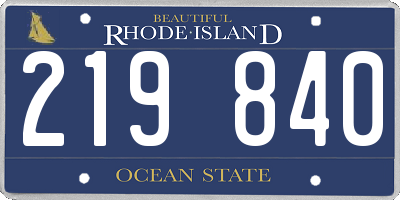 RI license plate 219840