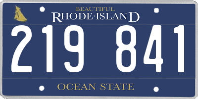 RI license plate 219841
