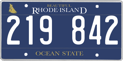 RI license plate 219842
