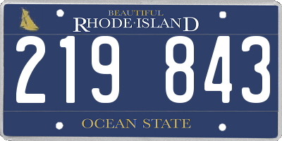 RI license plate 219843