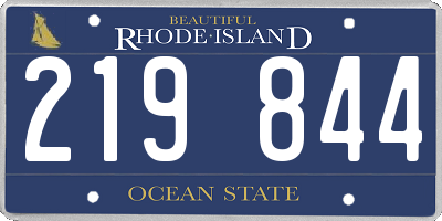 RI license plate 219844