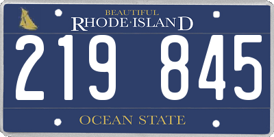 RI license plate 219845